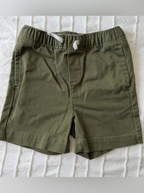 Janie and Jack Olive Green Elastic Waist Shorts
